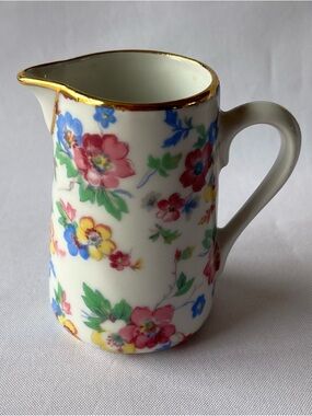 AJCO France Floral Creamer With Gold Trim